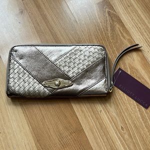 Elliot Lucca Leather gold metallic Long Wallet